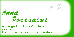 anna porcsalmi business card